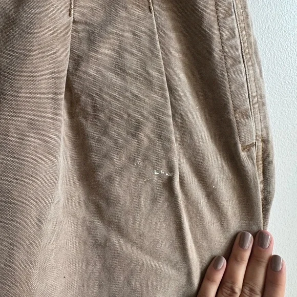 Free People Boho Paperbag Waist Utility Pant M Beigh High Rise Front Coastal - Picture 2 of 5